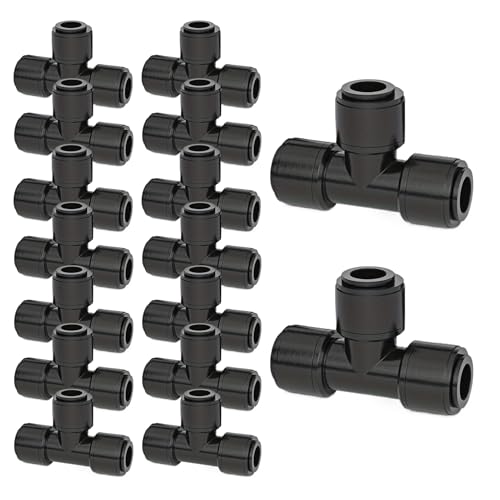 Bvizyelck Tropfbewasserung T-Stuck | T-Verbinder 1/4 Zoll Bewasserungsschlauch - Doppelte Dichtung Mit Schnellverschluss Schlauchverbinder Für Obstbewässerung Pflanzbeete Rasen Bvizyelck Tropfbewasserung T-Stuck | T-Verbinder 1/4 Zoll Bewasserungsschlauch - Doppelte Dichtung Mit Schnellverschluss Schlauchverbinder Für Obstbewässerung Pflanzbeete Rasen von Bvizyelck