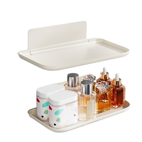 Wandregal Ohne Bohren Wandboards Faltbar Wandregal Duschablage Faltbar Duschregal Selbstklebend Duschkorb Zusammenklappbar Bücherregal Schwebend Regale Für Badezimmer/Wohnzimmer/Schlafzimmer/Küche von Bvizyelck