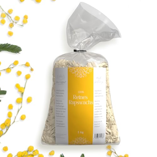 BW Lights - 100% reine Rapswachs Pastillen 5kg | Kerzenwachs zum gießen deiner eigenen DIY Kerzen | Nachhaltiges einfaches gießen | Mischbar mit Farben & Düften | Made in Germany BW Lights - 100% reine Rapswachs Pastillen 5kg | Kerzenwachs zum gießen deiner eigenen DIY Kerzen | Nachhaltiges einfaches gießen | Mischbar mit Farben & Düften | Made in Germany von BwLights