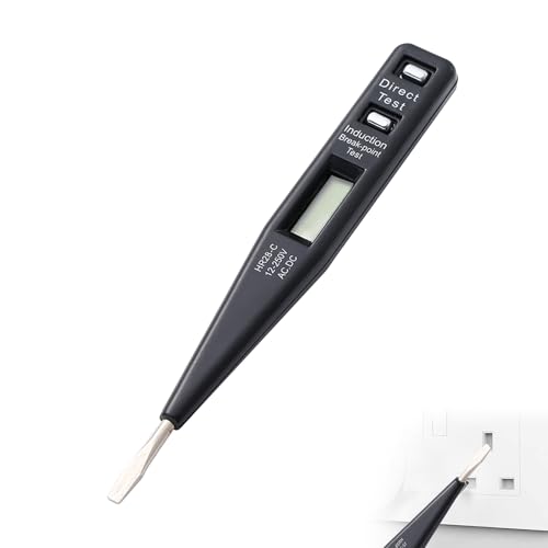 Bwaliffury E27 mit VDE Spannungsprüfer, Spannungsprüfstift, Kontaktloser Stromprüfer, 12–250V (AC/DC), Voltage Tester Non Contact für Haushaltsgeräte und Steckdosen von Bwaliffury