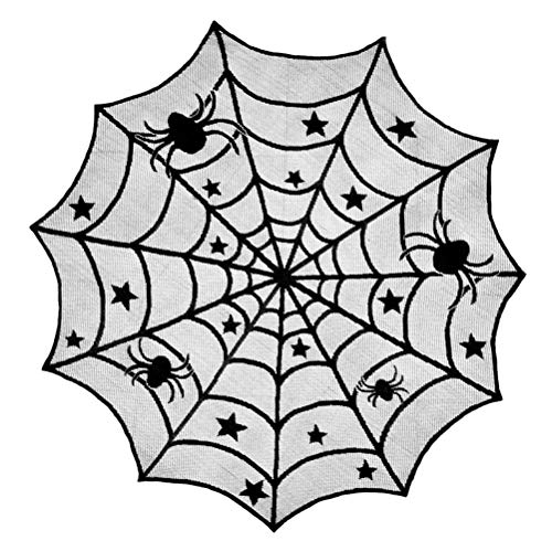 Bweele Halloween Tischdecke,Spinennetz Spitze Rechteckige Runde Tischdecke Spinnennetz Tischabdeckung Tischläufer Spinnennetz für Halloween Party Dekoration von Bweele