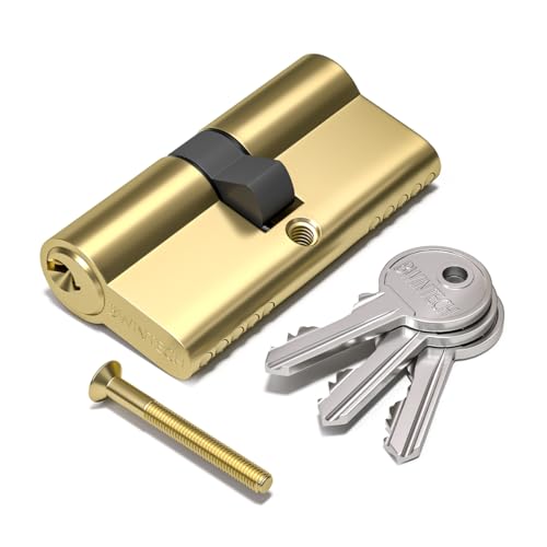 Bwintech 1 Stück 30/30mm Euro Messingzylinder, 60mm Schlüssel/Schlüsselzylinderschloss mit 3 Standard Messingschlüsseln,Anti Picking,Anti Bohr,Anti Snap,Anti Bumping, poliertes Messing Finish Bwintech 1 Stück 30/30mm Euro Messingzylinder, 60mm Schlüssel/Schlüsselzylinderschloss mit 3 Standard Messingschlüsseln,Anti Picking,Anti Bohr,Anti Snap,Anti Bumping, poliertes Messing Finish von Bwintech