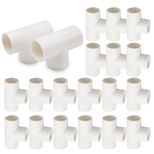 Bwintech 10 Pcs 20MM (1/2) 3-Wege T-Stück-Schlupf-Verbindungsstück PVC-U Fitting Ellbogen Kupplungs-Verbindungsstück Garten Wasser Rohrverbindung von Bwintech