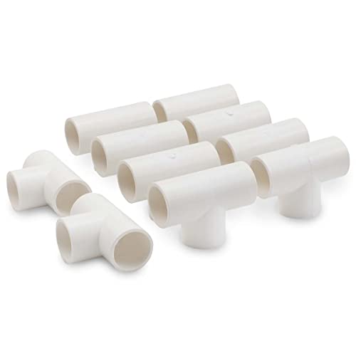 Bwintech 10 Pcs 25MM (3/4) 3-Wege T-Stück-Schlupf-Verbindungsstück PVC-U Fitting Ellbogen Kupplungs-Verbindungsstück Garten Wasser Rohrverbindung von Bwintech