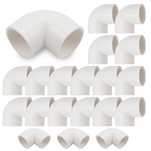 Bwintech 10 Pcs 25MM (3/4") 90 Grad Ellbogen Rutsch Verbinder PVC-U Fitting Ellbogen Kupplungsverbinder Garten Wasserrohr Verbindung von Bwintech