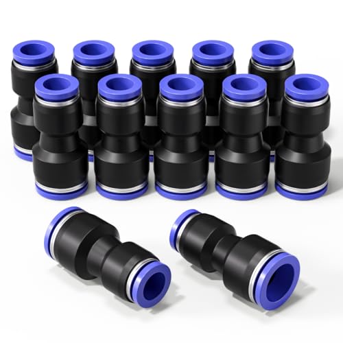 Bwintech 12 Pcs 4mm bis 8mm pneumatische gerade Verringerung Push to Connect Adapter Quick Release Reducer Fittings(PG4-8) von Bwintech