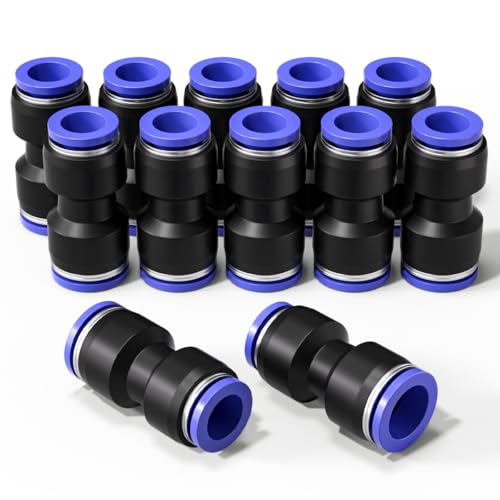 Bwintech 12 Pcs 8mm bis 10mm pneumatische gerade Verringerung Push to Connect Adapter Quick Release Reducer Fittings(PG8-10) von Bwintech