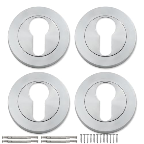 Bwintech 2 Paar 52MM Satin Chrom Schloss Zylinder Loch Escutcheon Schloss Zylinder Loch Abdeckung Bwintech 2 Paar 52MM Satin Chrom Schloss Zylinder Loch Escutcheon Schloss Zylinder Loch Abdeckung von Bwintech