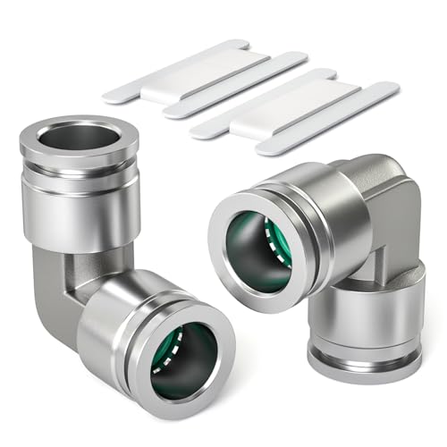 Bwintech 2 Stück 10mm 90-Grad-Winkel zum Anschließen von pneumatischen Fitttogs, 2-Wege-Schnellkupplungsadapter für PV-Luft Bwintech 2 Stück 10mm 90-Grad-Winkel zum Anschließen von pneumatischen Fitttogs, 2-Wege-Schnellkupplungsadapter für PV-Luft von Bwintech