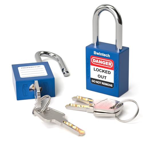 Bwintech 2 Stück 38 mm, unterschiedlich codierte dunkelblaue Sicherheitsvorhängeschlösser für Lockout-Tagout-Stationen und -Geräte Bwintech 2 Stück 38 mm, unterschiedlich codierte dunkelblaue Sicherheitsvorhängeschlösser für Lockout-Tagout-Stationen und -Geräte von Bwintech