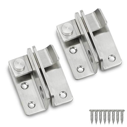 Bwintech 2 Stück 44MM Links offen Flip Latch Tor Verschlüsse Schiebetür Bolzen Riegel Sicherheit Türschloss Catch, Edelstahl gebürstet Finished von Bwintech