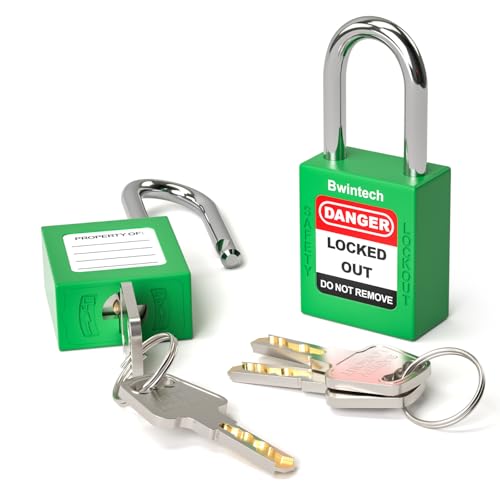 Bwintech 2 x 38-mm-Vorhängeschloss mit Schlüssel, verschiedene grüne Sicherheits-Vorhängeschlösser, Tagout-Schloss für Aussperrstationen und Geräte Bwintech 2 x 38-mm-Vorhängeschloss mit Schlüssel, verschiedene grüne Sicherheits-Vorhängeschlösser, Tagout-Schloss für Aussperrstationen und Geräte von Bwintech