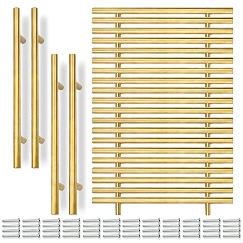 Bwintech 24 Pcs 300MM (192MM Loch Center) Gold Schrank Pull Griffe Küche T Bar Griffe, Edelstahl, Ideal für Schrank, Schublade, Schrank von Bwintech