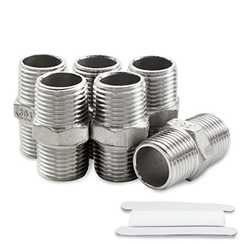Bwintech 3 Stück 1/4" Außengewinde auf 1/4" BSP Außengewinde Edelstahl 304 Hex Nippel Fitting für Rohrverbindungskonvertierung Bwintech 3 Stück 1/4" Außengewinde auf 1/4" BSP Außengewinde Edelstahl 304 Hex Nippel Fitting für Rohrverbindungskonvertierung von Bwintech