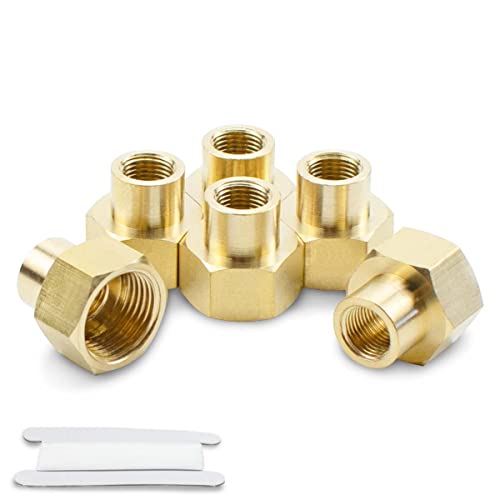 Bwintech 6 Pcs 1/8" Weiblich zu 3/8" Weiblich BSP Gewinde Messing Reduzierende Kupplungsverbinder für Rohrverbindungs-Umwandlung von Bwintech