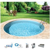 my POOL BWT Rundpool "mit sandfarbener Folie für den Karibik Look", (Komplett-Set, 6 tlg.), Höhe: 120 cm, inkl. Zubehör, in versch. Größen verfügbar von My Pool Bwt