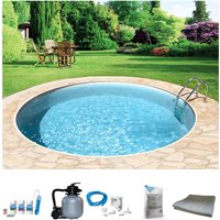 my POOL BWT Rundpool "mit sandfarbener Folie für den Karibik Look", (Komplett-Set, 6 tlg.), Höhe: 120 cm, inkl. Zubehör, in versch. Größen verfügbar von My Pool Bwt