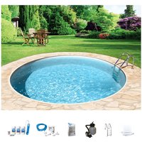 my POOL BWT Rundpool "mit sandfarbener Folie für den Karibik Look", (Komplett-Set, 7 tlg.), Höhe: 150 cm, in versch. Größen verfügbar von My Pool Bwt