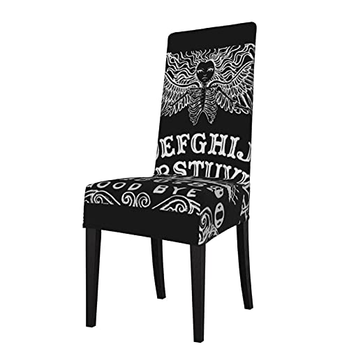 Sitzbezug für Stuhl Ouija Board Schwarz Esszimmerstuhlbezüge Schonbezüge Stretch Waschbar Stuhlschutz von Bxfdc