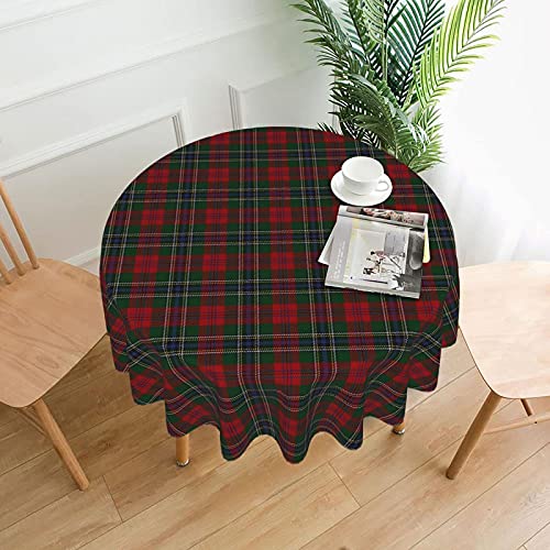 Tischdecke Scottish Tartan 60 Zoll wasserdicht staubdicht runde Tischdekoration knitterfreie Tischtuch von Bxfdc