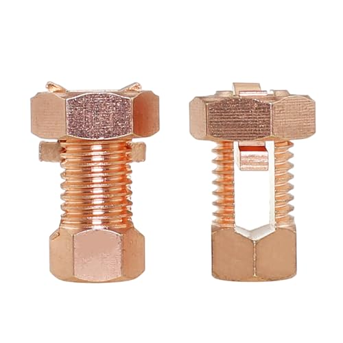 Bxian Erdungsklemme TJ-16, 27 mm, Kupferlegierung, geeignet für blanken Kupferdraht von 6 AWG bis 8 AWG, 2 Stück von Bxian