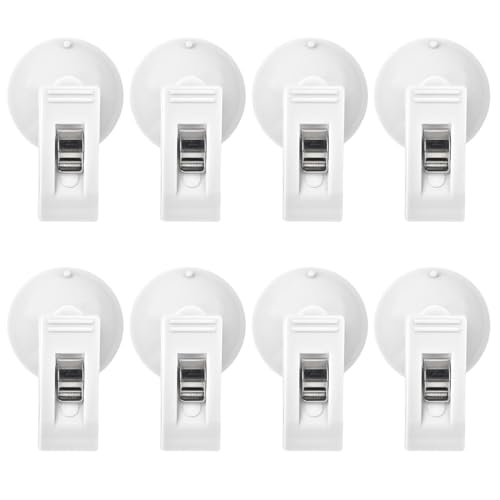 Bxian Mehrzweck-Saugnapf-Clips, rund, ABS-Material, Badezimmer-Klemme, Duschvorhang-Halterung zum Präsentieren von Karten und Geldscheinen, 8 Stück Bxian Mehrzweck-Saugnapf-Clips, rund, ABS-Material, Badezimmer-Klemme, Duschvorhang-Halterung zum Präsentieren von Karten und Geldscheinen, 8 Stück von Bxian