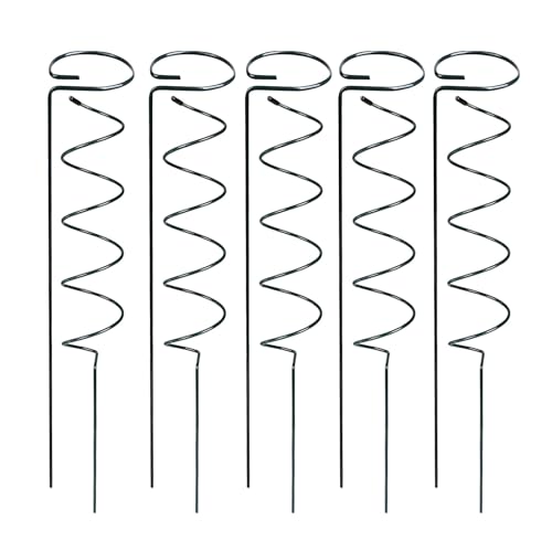 40cm Pflanzenstütze Klein Staudenhalter Strauchstütze Stahl Gerade Stäbe, Spiralförmige Stäbe, Klettergerüst Grüner Ständer Blumentopf Klettern Pergola Metall Eisen Garten Haltepfahl (5AB) von Bxjinkele