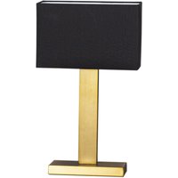 Beistelllampe Metall Stoff 47 cm E27 eckig in Messing Schwarz von By Rydéns