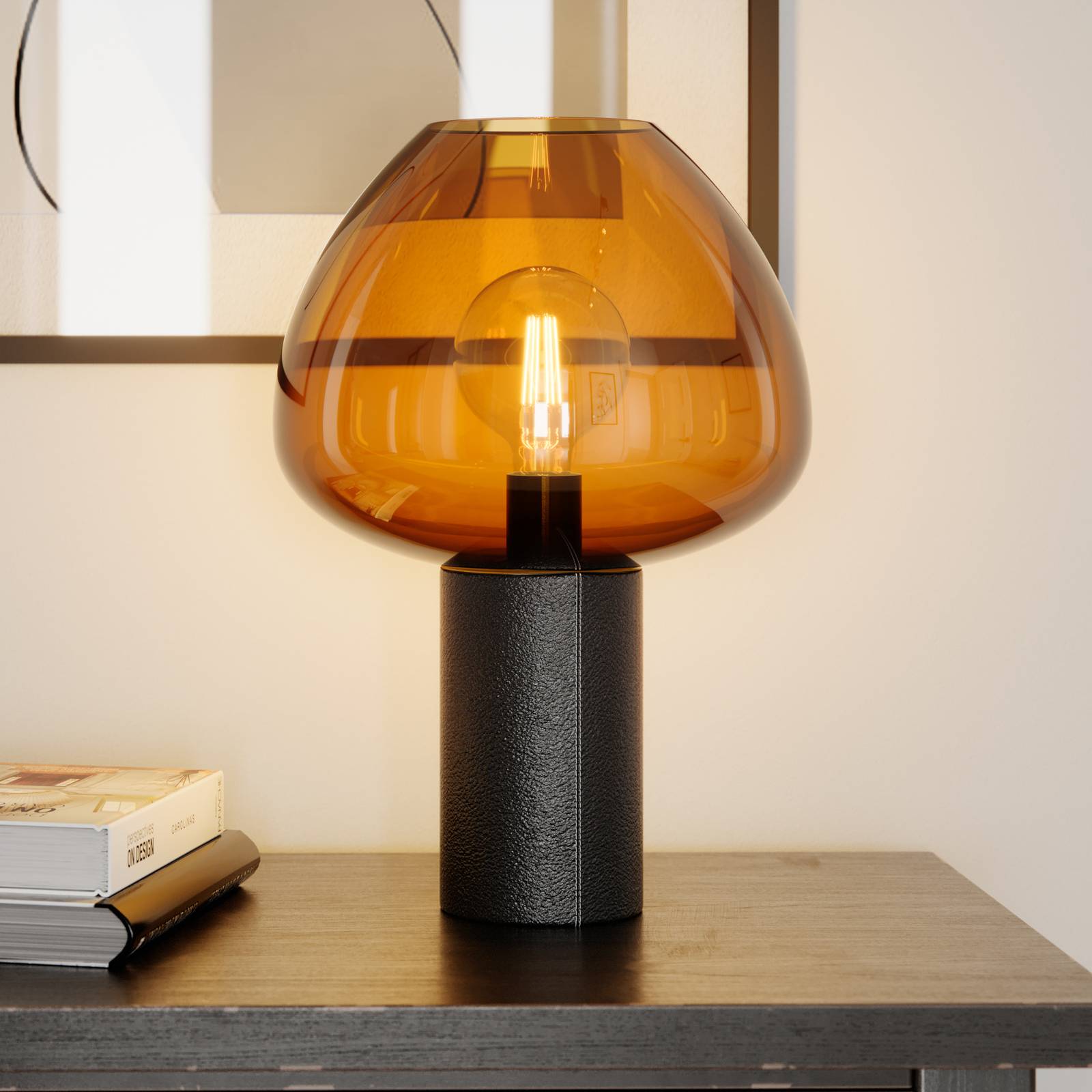 By Rydéns Cozy Tischlampe schwarz/cognac von By Rydéns