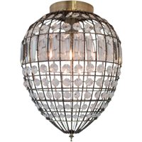 Deckenlampe Kristall Metall B: 30 cm in Messing Antik E27 von By Rydéns