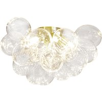 Deckenleuchte Glas Metall 50 cm breit in Gold Modern 6x G9 von By Rydéns