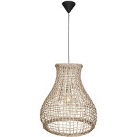 Hängelampe Korb Boho 49 cm breit E27 aus Seegras Metall von By Rydéns