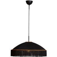 Hängelampe Stoffschirm Fransen D: 60 cm Schwarz Gold E27 von By Rydéns