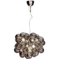 Hängeleuchte Rauchglas 50 cm breit 8x G9 Modern Chrom Grau von By Rydéns