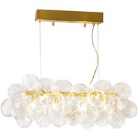Pendelleuchte Glas Metall L: 80 cm H: max. 120 cm in Gold von By Rydéns