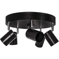 Runder Deckenspot 5-flammig GU10 Metall B: 30cm klein Schwarz von By Rydéns