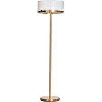 Stehlampe Metall Glas 150 cm hoch in Messing Weiß E27 von By Rydéns