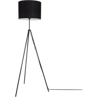 Stehlampe Metall Stoff 145 cm hoch Dreibein Schwarz E27 von By Rydéns