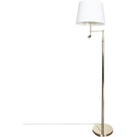 Stehlampe mit Leselampe 157 cm E27 + LED Messing Weiß von By Rydéns