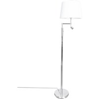 Stehleuchte mit Lesearm 157cm Chrom Weiß E27 LED Stoff Metall von By Rydéns