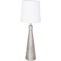 Tischlampe Metall Stoff 54 cm hoch Modern E27 in Silber Weiß Tischlampe Metall Stoff 54 cm hoch Modern E27 in Silber Weiß von By Rydéns