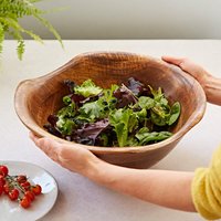 Handgeschnitzte Mangoholz Obstschale Nachhaltiges Küchendekor von PaperHighGifts