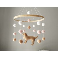 Golden Retriever Mobil Mit Labradorit, Mobil, Personalisiertes Mobile, Personalisiert, Baby Geschenk von ByBabybloom