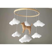 Labrador Hund Baby Mobile, Golden Retriever Baby Mobile Neutral, Welpen Gitterbett Nursery Decor, Baby-Geschenk von ByBabybloom