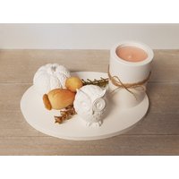 Deko-Tablett "Herbst" - Kürbis Teelichthalter Eule von ByBeejil