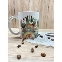 B-Ware Bunte Tasse Kaffeebecher Bunt Bedruckt Keramik Mit Regenbogen Kaffeetasse Bäumen Zauberwald Teetasse Weihnachtsgeschenk B-Ware Bunte Tasse Kaffeebecher Bunt Bedruckt Keramik Mit Regenbogen Kaffeetasse Bäumen Zauberwald Teetasse Weihnachtsgeschenk von ByClaudias