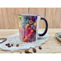 Bunte Tasse Frühlingstasse Frühling Kaffeetasse Kaffeebecher Bunt Bedruckt Ostergeschenk Geschenk Muttertag Geburtstagsgeschenk Punkte Dots von ByClaudias