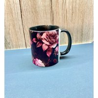 Bunte Tasse Kaffeebecher Wunderschön Bunt Bedruckt Keramik Tassen Kaffeetasse Bunte Teetasse Rosen Ostergeschenk Muttertag Gothic von ByClaudias