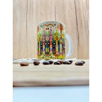 Bunte Tasse Kaffeetasse Bunt Bedruckt Zauberwald Regenbogen Bunte Gemütlich Frühling Ostergeschenk Muttertag von ByClaudias