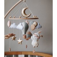 Hase Pilot Und Ballons Baby Mobile | Luftballon, Goldene Sterne, Flugzeug, Kinderzimmer, Krippe, Mond, Hängendes Mobile, Wolken, Shower von ByEmilyDecor